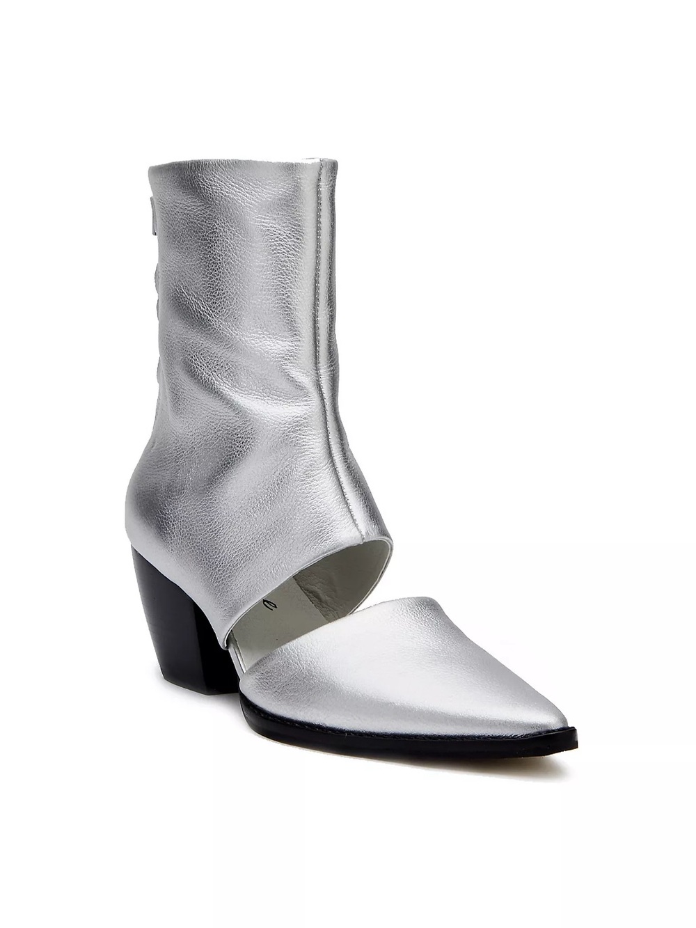 Matisse Metallic Silver Pointed Cutout Ankle Boots